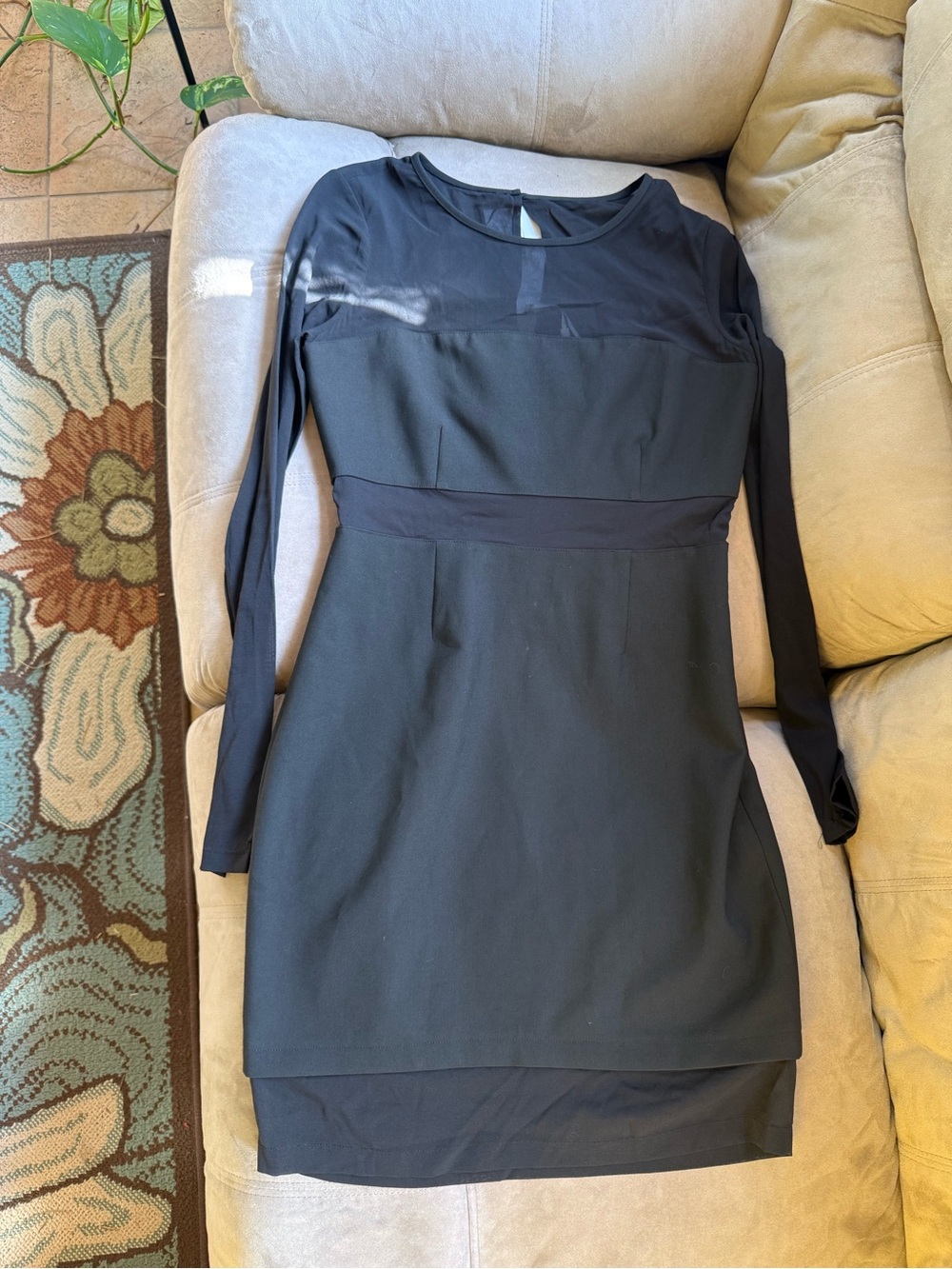 Elizabeth and James Black Long-Sleeve Mini Dress NWT
